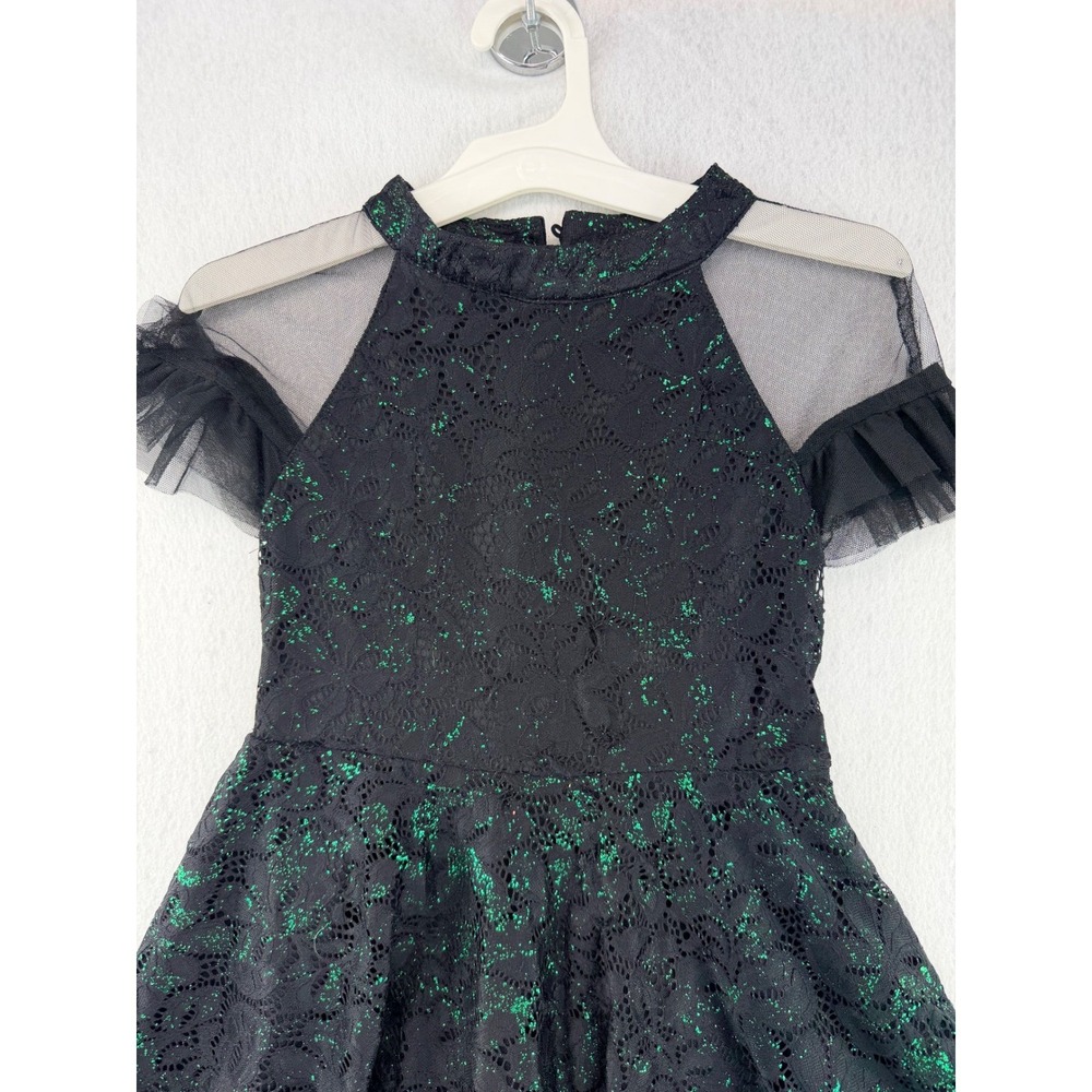 Wicked Paul Tazewell Black Green Lace Costume Dress Women's L 10/12 Universal - Picture 2 of 16